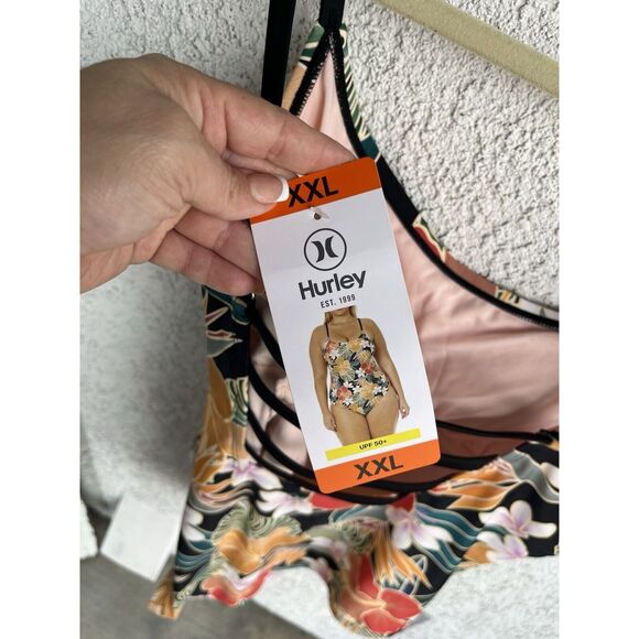 Hurley Floral One Piece Swim Suit - Size 2XL - Multicolored - Picture 12 of 12